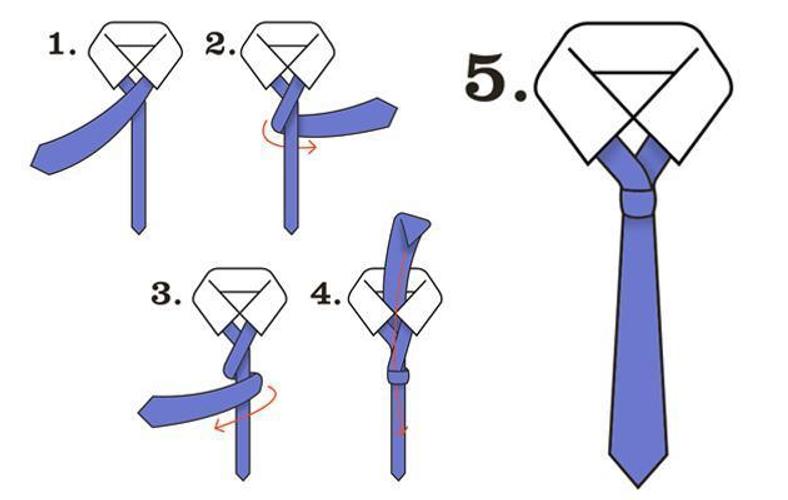 Завязывание мужского галстука. Галстук схема завязки завязывания. Схема завязывания галстука простой узел. Узел Полувиндзор.