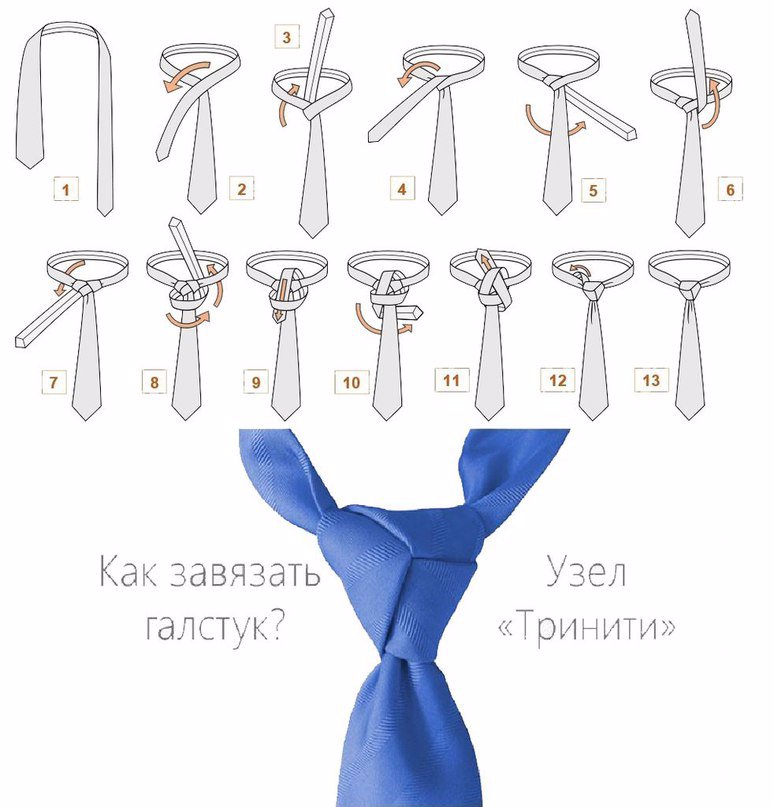 10 пошаговых способов завязать мужской галстук