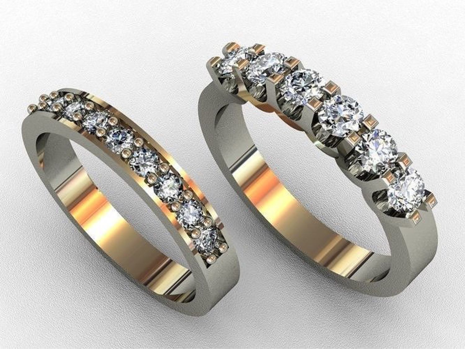 Мужское обручальное кольцо из золота с бриллиантами