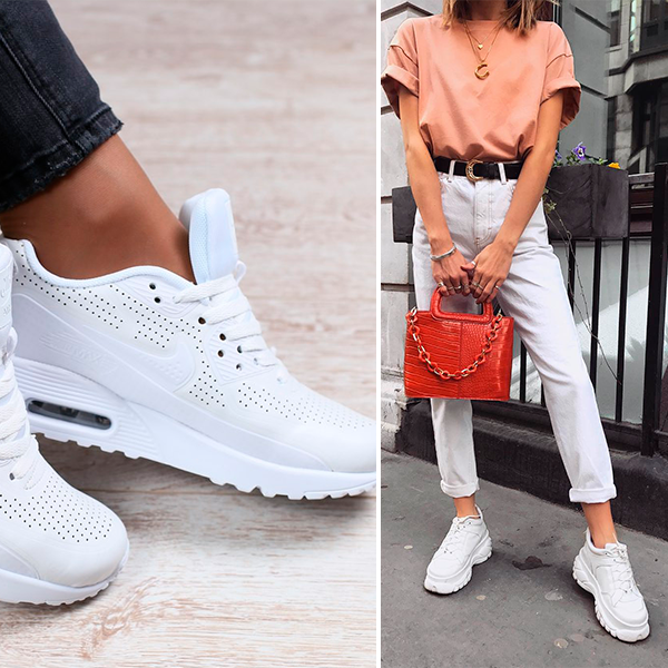 Причины популярности белых кроссовок, модные образы на каждый день