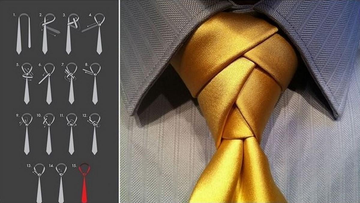 Как завязать широким узлом галстук пошагово