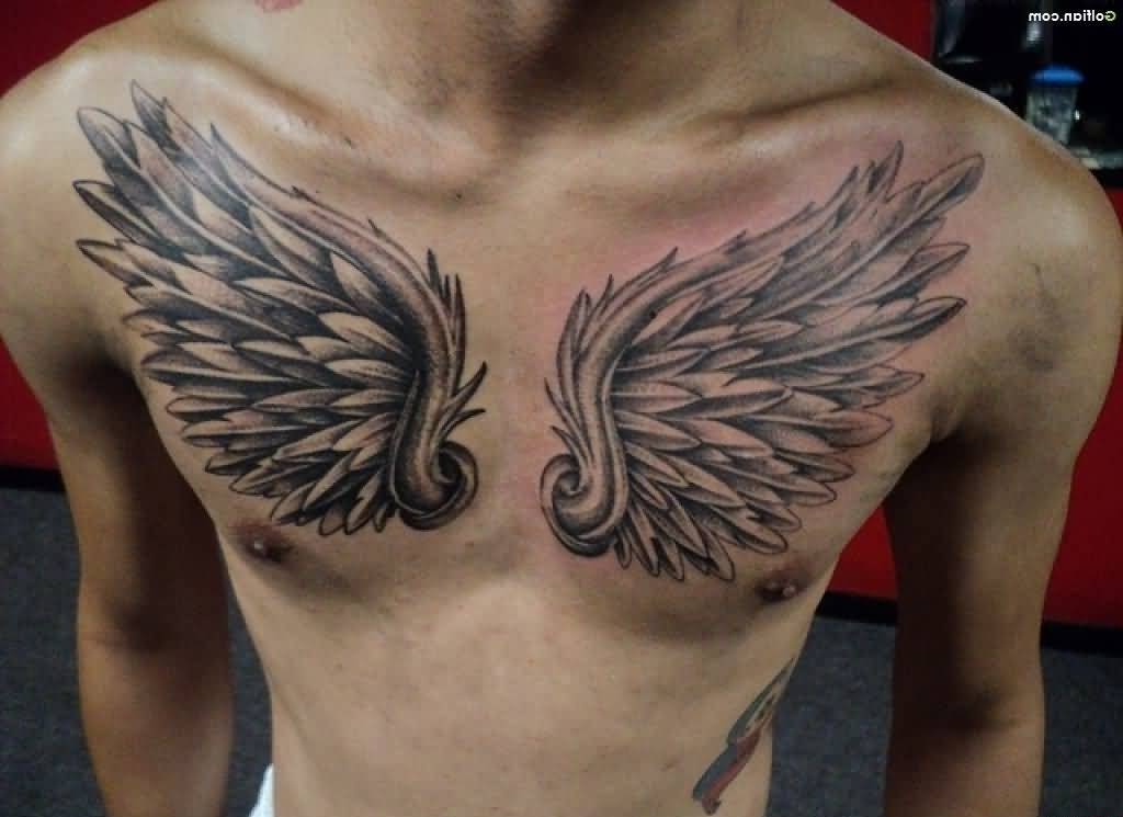Татуировка Крылья ангела на груди