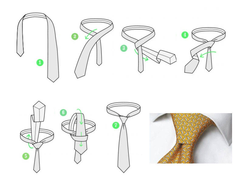 Как правильно завязать мужской галстук пошагово