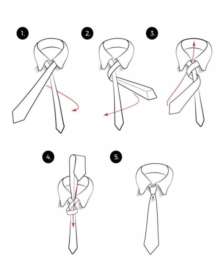 Пошаговые инструкции о том, как завязать галстук