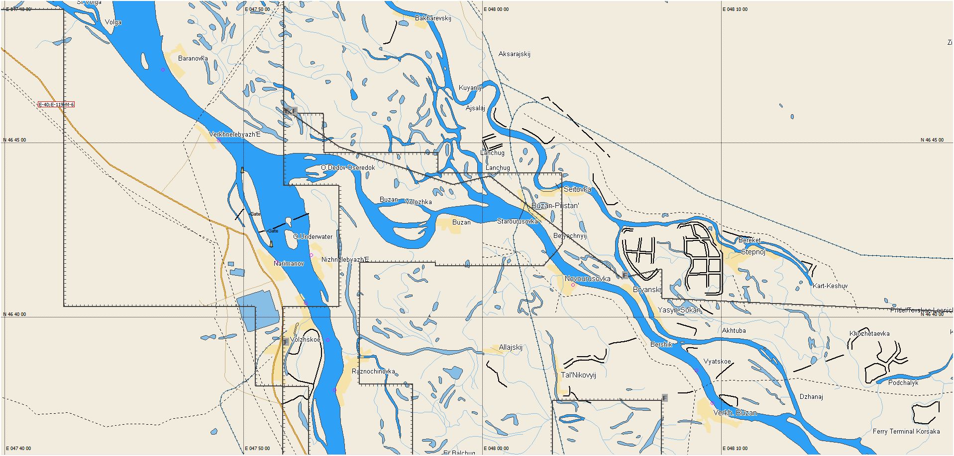 Река Ахтуба на карте