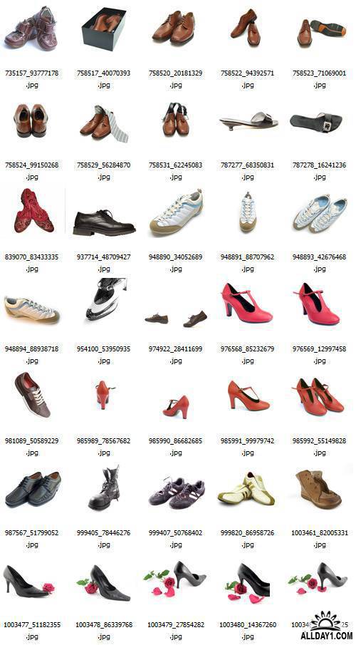 Все виды обуви, список с фотографиями