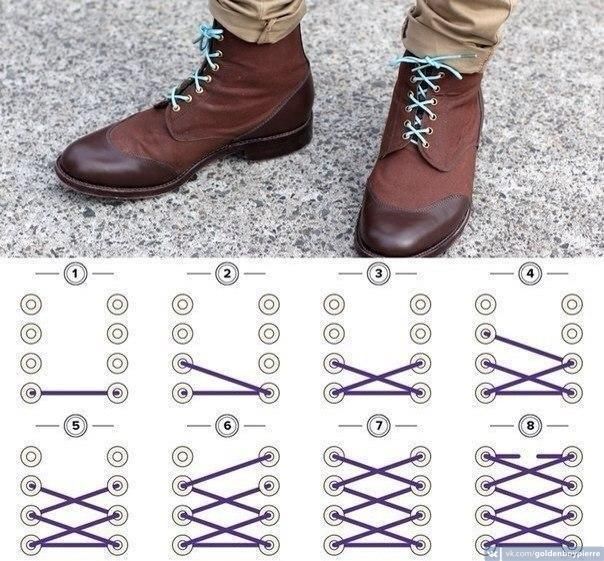 Красивая шнуровка ботинок с 5 дырками для женщин