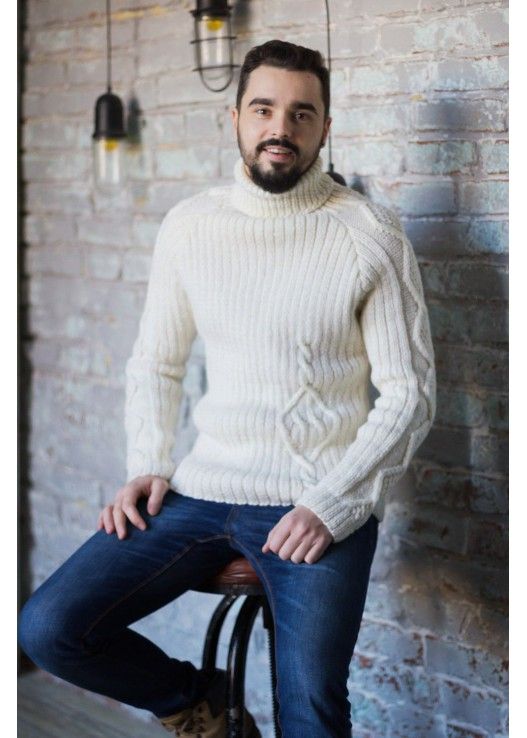 Белый свитер: особенности мужской вязки спицами, схема выполнения для новичка