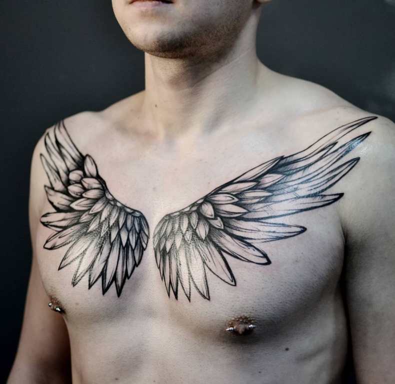 Татуировка крылья: 6 значений, 70 лучших фото и эскизов