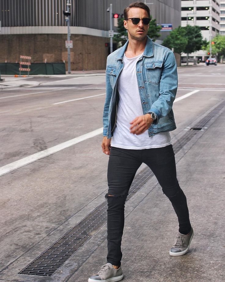 Серые джинсы с чем носить - модные образы с фото