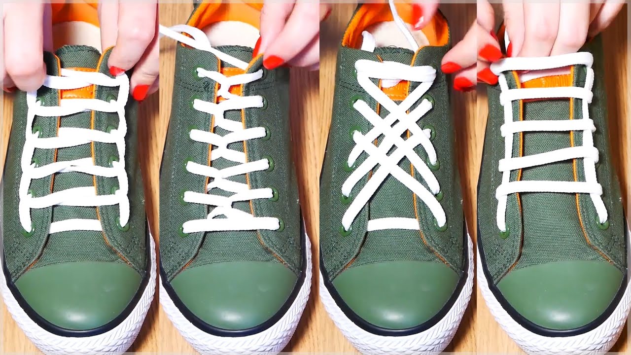 Красивая шнуровка кед, как можно зашнуровать кроссовки с 5 и 6 дырками