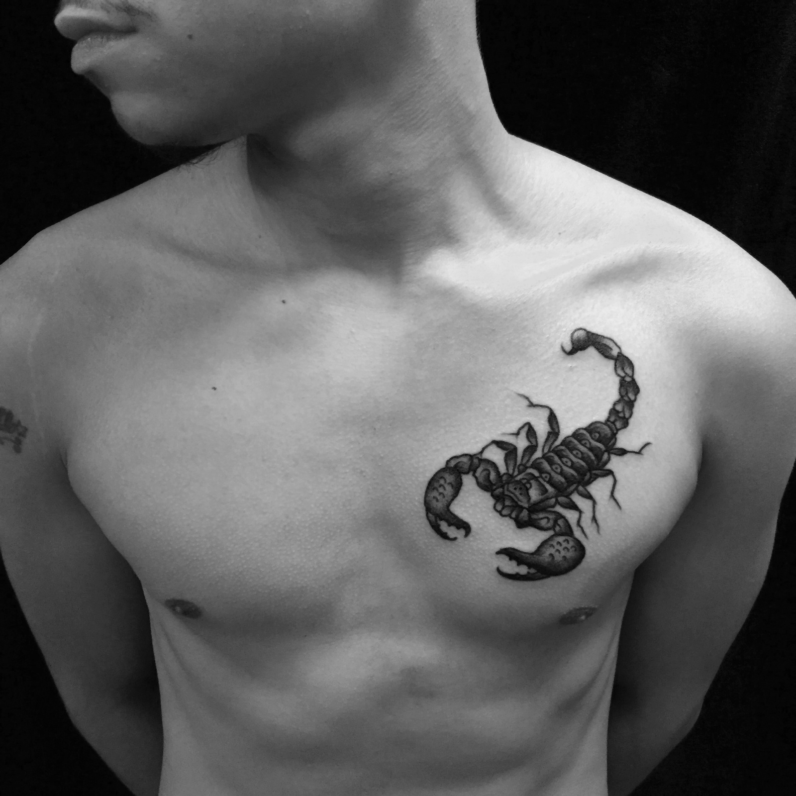 что означает скорпион на груди у мужчины (120) фото