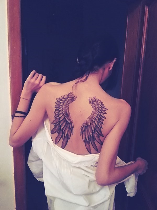 Тату Крылья ангела на спине