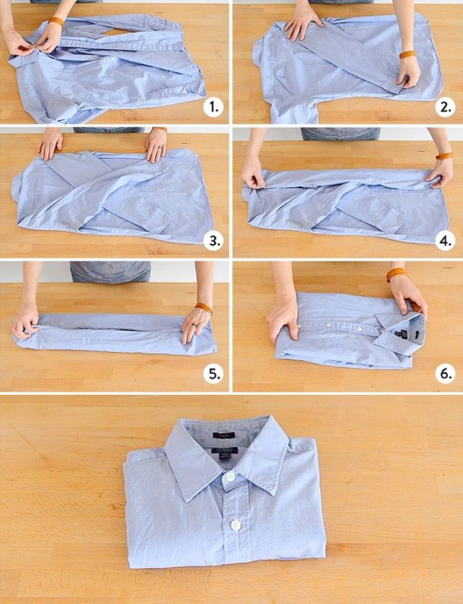 Как сложить рубашку